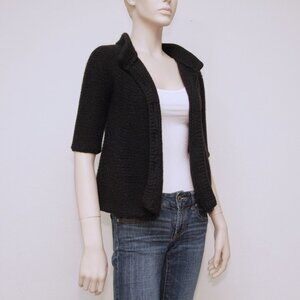 Vince Black Short-Sleeve Open Cardigan